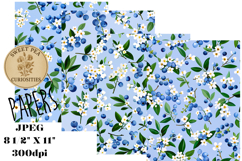 Blueberries, Papers, Junk Journal Product Image 1