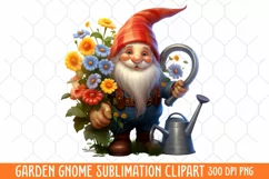 Garden Gnome Sublimation clipart, Watercolor Clipart Product Image 1