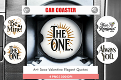 Art Deco Valentine Quotes Car Coaster Product Image 1