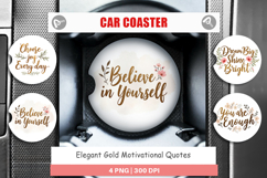 Car Coaster Elegant Gold Motivational Quotes Product Image 1