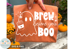 Brew Before you Boo SVG PNG | Mom Halloween Coffee SVG PNG Product Image 1