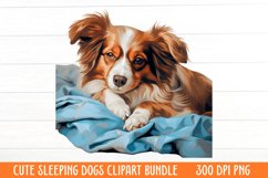 Cute Sleeping Dogs Clipart Product Image 1