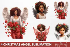 Christmas Angel Sublimation Clipart PNG Product Image 1