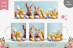 Floral Easter Mug Design, Easter Animals Mug Wrap Product Image 1