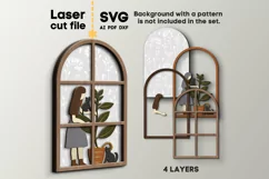 Girl with plants SVG Laser cut file for Glowforge Product Image 2