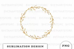 Watercolor Autumn wreath png Product Image 1