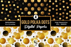 Gold Polka Dots Pattern Digital Paper Product Image 1