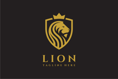 King Lion Shield Logo Design Vector Illustration Product Image 1