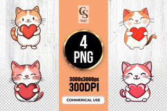 Cute Cat Heart Bookmark Sublimation Product Image 1
