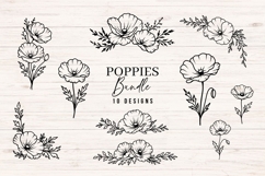 Poppies SVG Bundle | 10 Hand Drawn Floral Design Product Image 1
