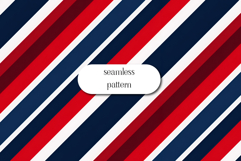 Patriotic Red White Blue Diagonal Stripe Seamless Pattern Product Image 1
