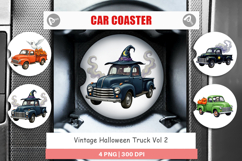 Car Coaster Vintage Halloween Truck Product Image 1