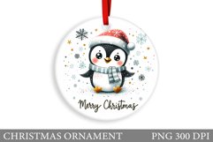 Cute Penguin Sublimation. Cute Penguin Christmas Ornament Product Image 1