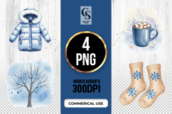 Winter Cozy Elements Clipart Sublimation PNG Product Image 1