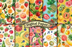 Tropical Summer Fruits Digital Paper Product Image 1