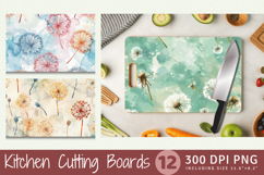 Watercolor Dandelions Cutting Boards sublimation Design Product Image 1