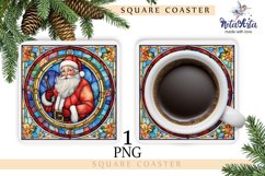 STAINED GLASS Santa ClausCoasters Product Image 1
