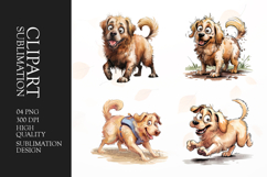 Grumpy Puppy dog watercolor clipart sublimation Product Image 1