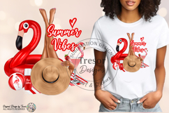 Summer Vibes red Flamingo Pool Party PNG Beach Clipart Product Image 9