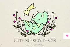 Baby Dinosaur SVG - Dinosaur PNG, Cute Dinosaur Svg Product Image 1