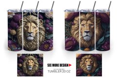 3D Lion Floral | Tumbler Sublimation Wrap Product Image 5