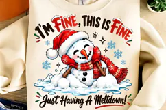 It's Fine I'm Fine Everything is Fine PNG, Christmas PNG Product Image 2