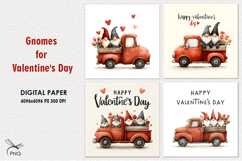 Gnomes for Valentine's Day digital paper, background clipart Product Image 1