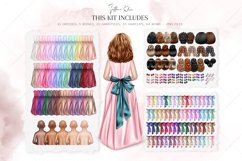 Little Bridesmaids Clip Art, Girl in Dress Clipart, Custom Product Image 3