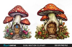Mushroom Fairy Door Sublimation Art Product Image 1