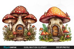 Mushroom Fairy Door Clipart Set Product Image 1