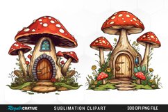 Mushroom Fairy Door Exquisite Clipart Product Image 1