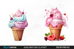 Watercolor Creams Cone PNG Clipart Product Image 1