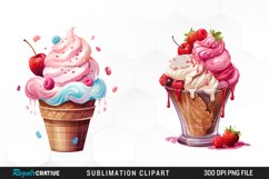 Watercolor Creams Cone PNG Clipart Product Image 1