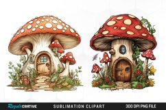 Mushroom Fairy Door Sublimation Clipart Product Image 1