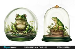 Green Frog in Glass Dome Clipart Set Product Image 1