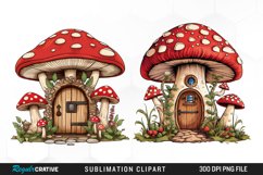 Mushroom Fairy Door Clipart Design Product Image 1