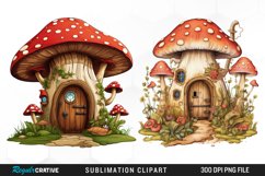 Mushroom Fairy Door Sublimation Design Product Image 1