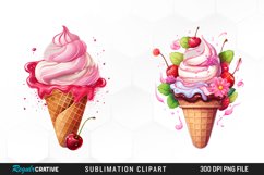 Watercolor Creams Cone PNG Clipart Product Image 1