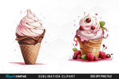 Watercolor Creams Cone PNG Clipart Product Image 1
