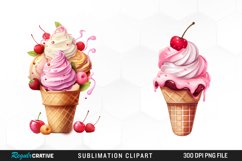 Watercolor Creams Cone PNG Clipart Product Image 1