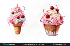 Watercolor Creams Cone PNG Clipart Product Image 1