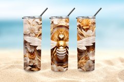 3D Bee Honeycomb 20 oz Skinny Tumbler Sublimation Design Product Image 5