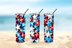 Stars Patriotic 3D Sublimation Design, 20oz Skinny Tumbler Product Image 5