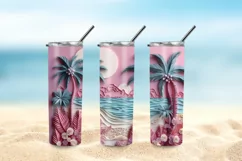 3D Beach Tumbler Sublimation Design, 3d Tumbler Wrap Product Image 5