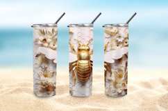 3D Bee Honeycomb 20 oz Skinny Tumbler Sublimation Design Product Image 5