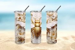 3D Bee Honeycomb 20 oz Skinny Tumbler Sublimation Design Product Image 5