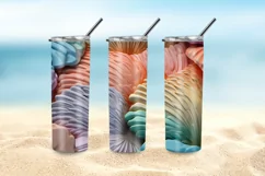 3D Seashells Beach 20oz Skinny Tumbler, 3D Beach Tumbler Product Image 5