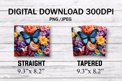 3D Butterflies Floral 20oz Skinny Tumbler Sublimation Product Image 5