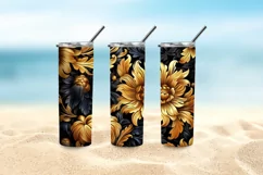 3D Flower Tumbler Wrap, Wild Flowers Illusion Digital Art Product Image 5