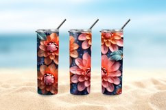 3D Colorful Rainbow Flowers 20 oz Skinny Tumbler Sublimation Product Image 5